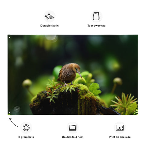 Kiwi Bird Spirit Animal Flag Wall Art