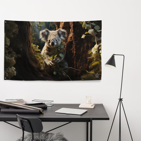Koala Spirit Animal Flag Wall Art