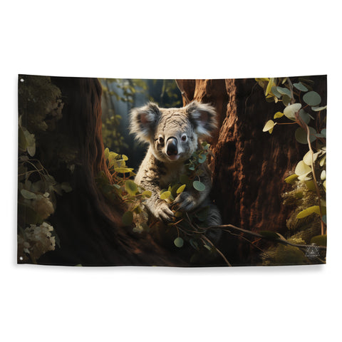 Koala Spirit Animal Flag Wall Art