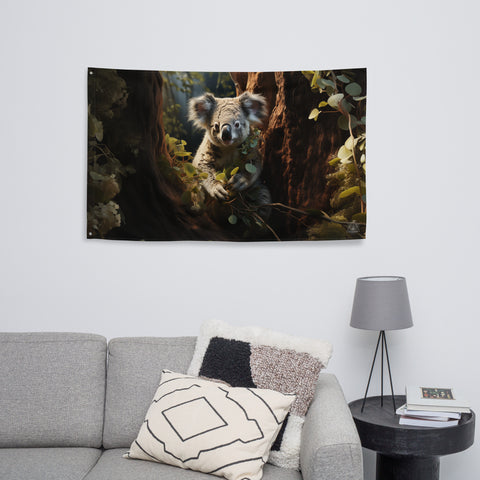Koala Spirit Animal Flag Wall Art