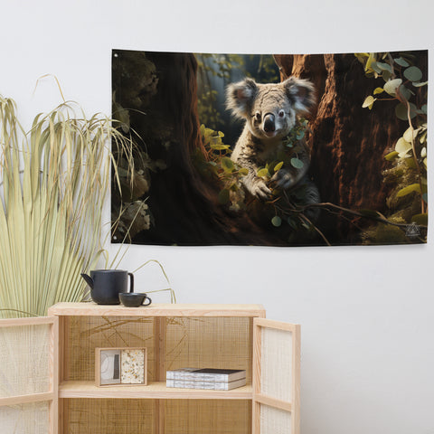 Koala Spirit Animal Flag Wall Art