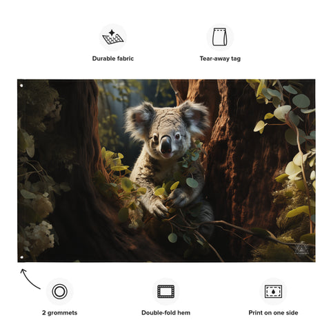 Koala Spirit Animal Flag Wall Art