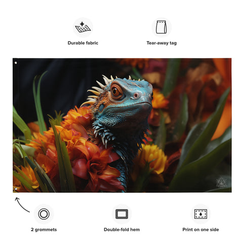 Lizard Spirit Animal Flag Wall Art