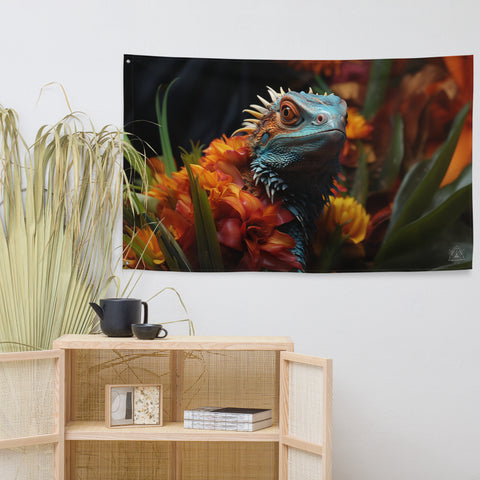 Lizard Spirit Animal Flag Wall Art