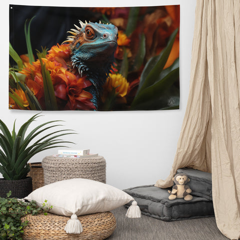 Lizard Spirit Animal Flag Wall Art