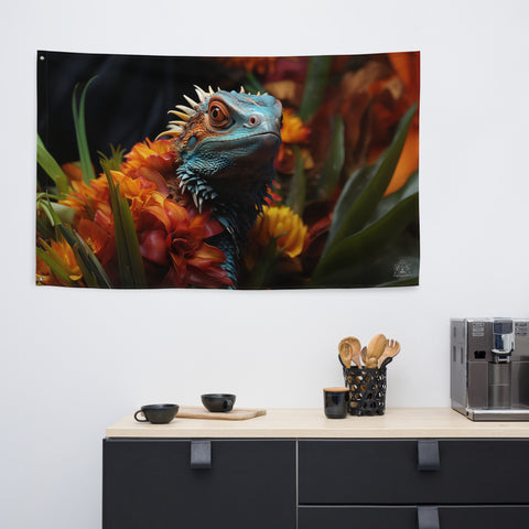 Lizard Spirit Animal Flag Wall Art