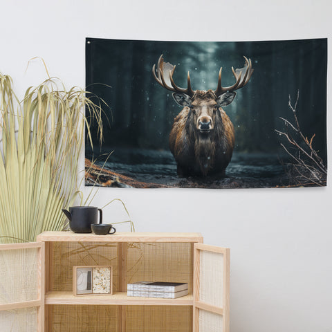 Moose Spirit Animal Flag Wall Art