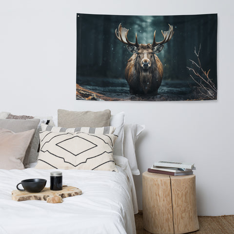 Moose Spirit Animal Flag Wall Art