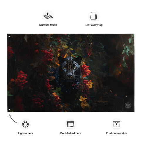 Panther Spirit Animal Flag Wall Art