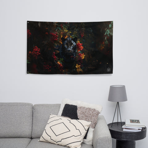 Panther Spirit Animal Flag Wall Art