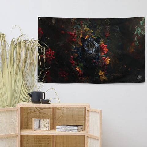 Panther Spirit Animal Flag Wall Art