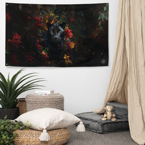 Panther Spirit Animal Flag Wall Art