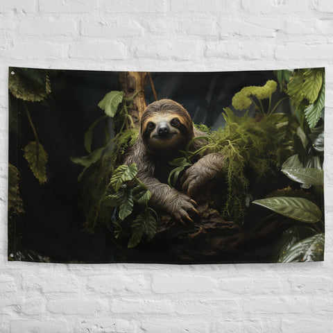 Sloth Spirit Animal Flag Wall Art