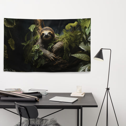 Sloth Spirit Animal Flag Wall Art