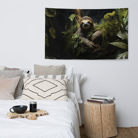 Sloth Spirit Animal Flag Wall Art
