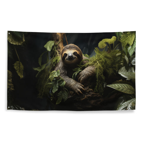 Sloth Spirit Animal Flag Wall Art
