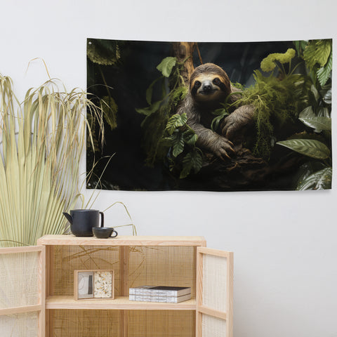 Sloth Spirit Animal Flag Wall Art