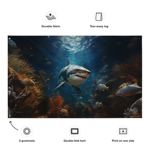Shark Spirit Animal Flag Wall Art