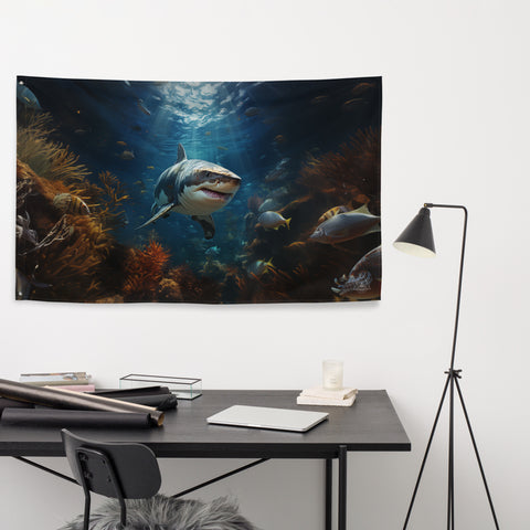 Shark Spirit Animal Flag Wall Art