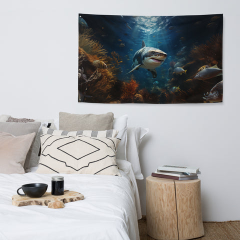 Shark Spirit Animal Flag Wall Art