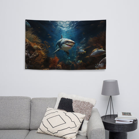 Shark Spirit Animal Flag Wall Art