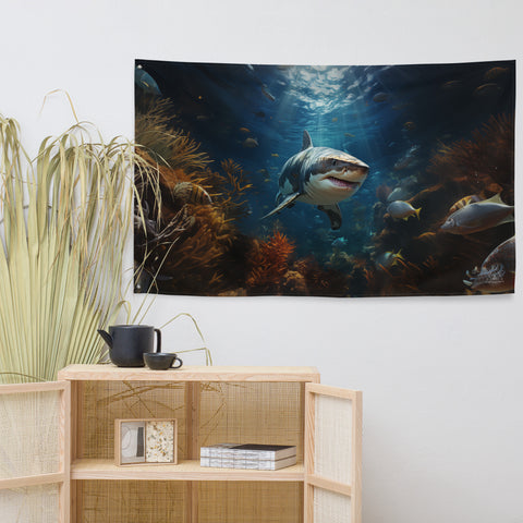 Shark Spirit Animal Flag Wall Art