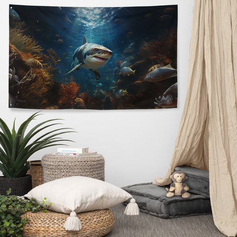 Shark Spirit Animal Flag Wall Art