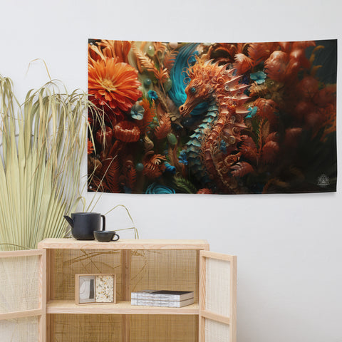 Seahorse Spirit Animal Flag Wall Art
