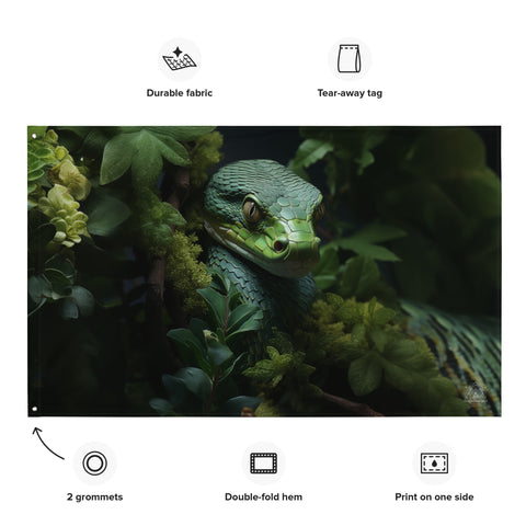 Snake Spirit Animal Flag Wall Art