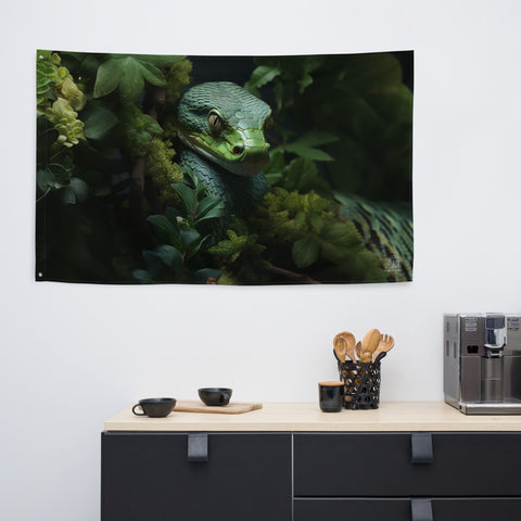 Snake Spirit Animal Flag Wall Art