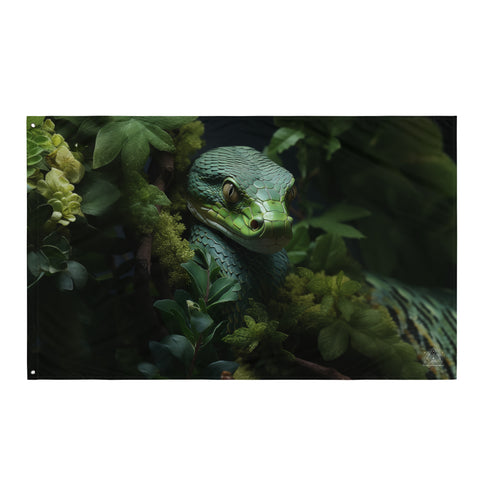 Snake Spirit Animal Flag Wall Art