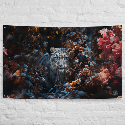 Snow Leopard Spirit Animal Flag Wall Art