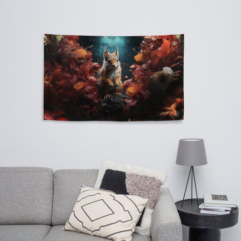 Squirrel Spirit Animal Flag Wall Art