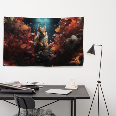 Squirrel Spirit Animal Flag Wall Art