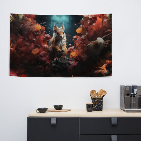 Squirrel Spirit Animal Flag Wall Art