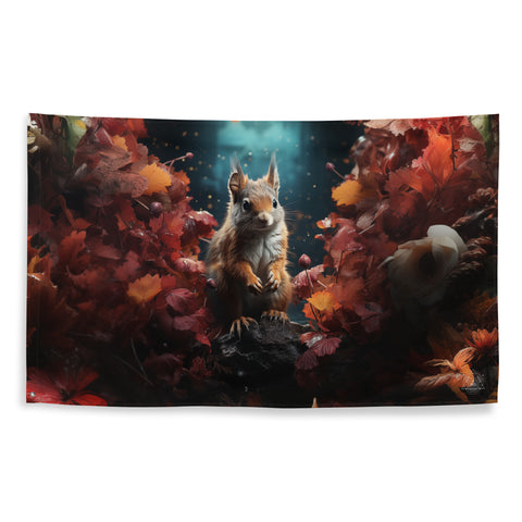 Squirrel Spirit Animal Flag Wall Art