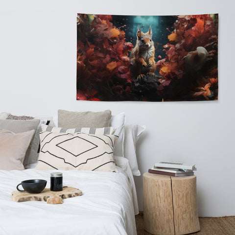 Squirrel Spirit Animal Flag Wall Art