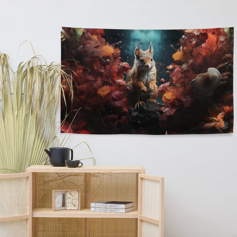 Squirrel Spirit Animal Flag Wall Art