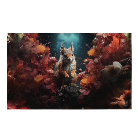 Squirrel Spirit Animal Flag Wall Art