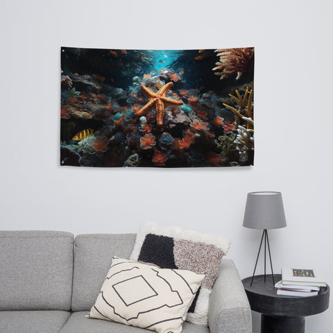 Starfish Spirit Animal Flag Wall Art