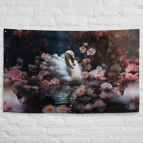 Swan Spirit Animal Flag Wall Art