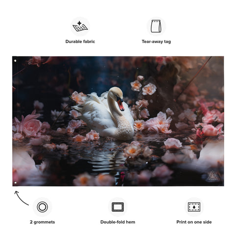 Swan Spirit Animal Flag Wall Art