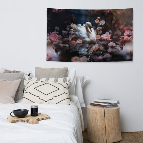 Swan Spirit Animal Flag Wall Art