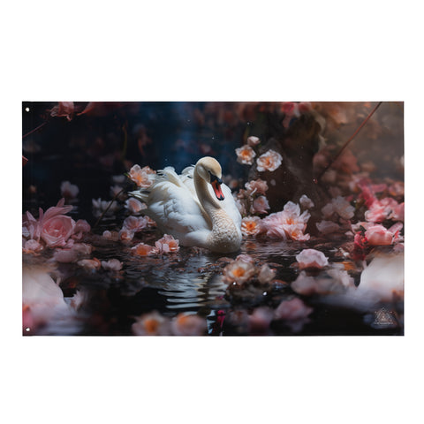 Swan Spirit Animal Flag Wall Art