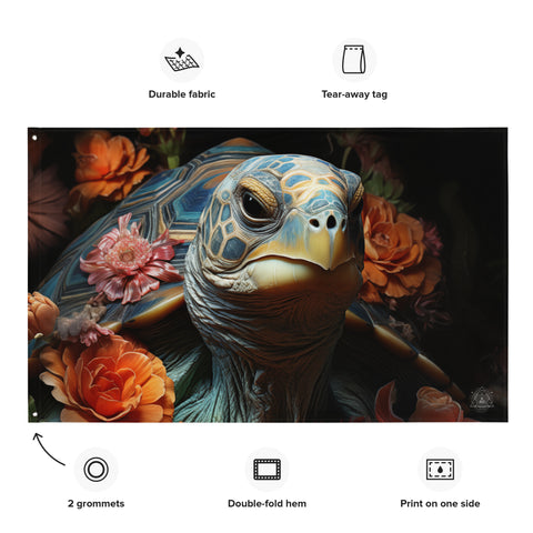 Tortoise Spirit Animal Flag Wall Art