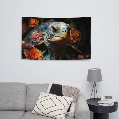 Tortoise Spirit Animal Flag Wall Art