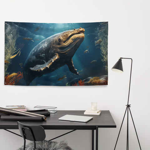 Whale Spirit Animal Flag Wall Art