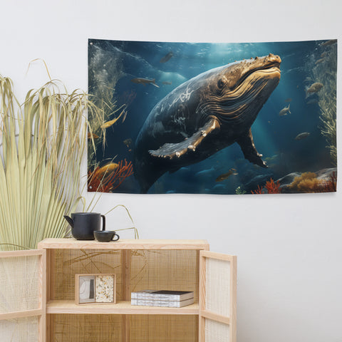 Whale Spirit Animal Flag Wall Art