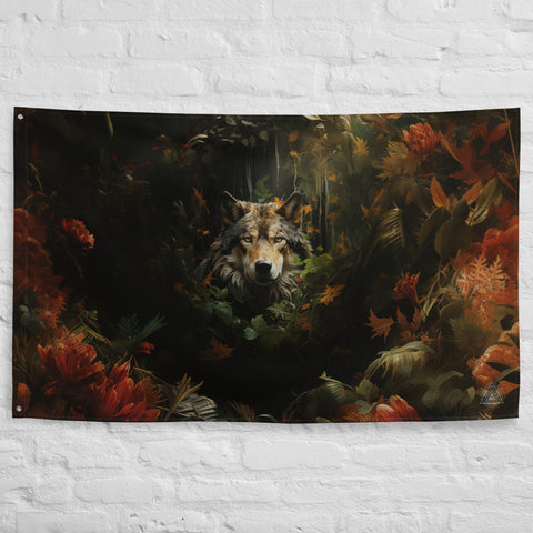 Wolf Spirit Animal Flag Wall Art