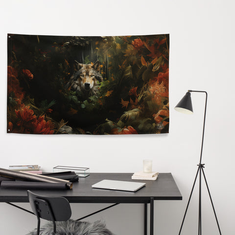 Wolf Spirit Animal Flag Wall Art